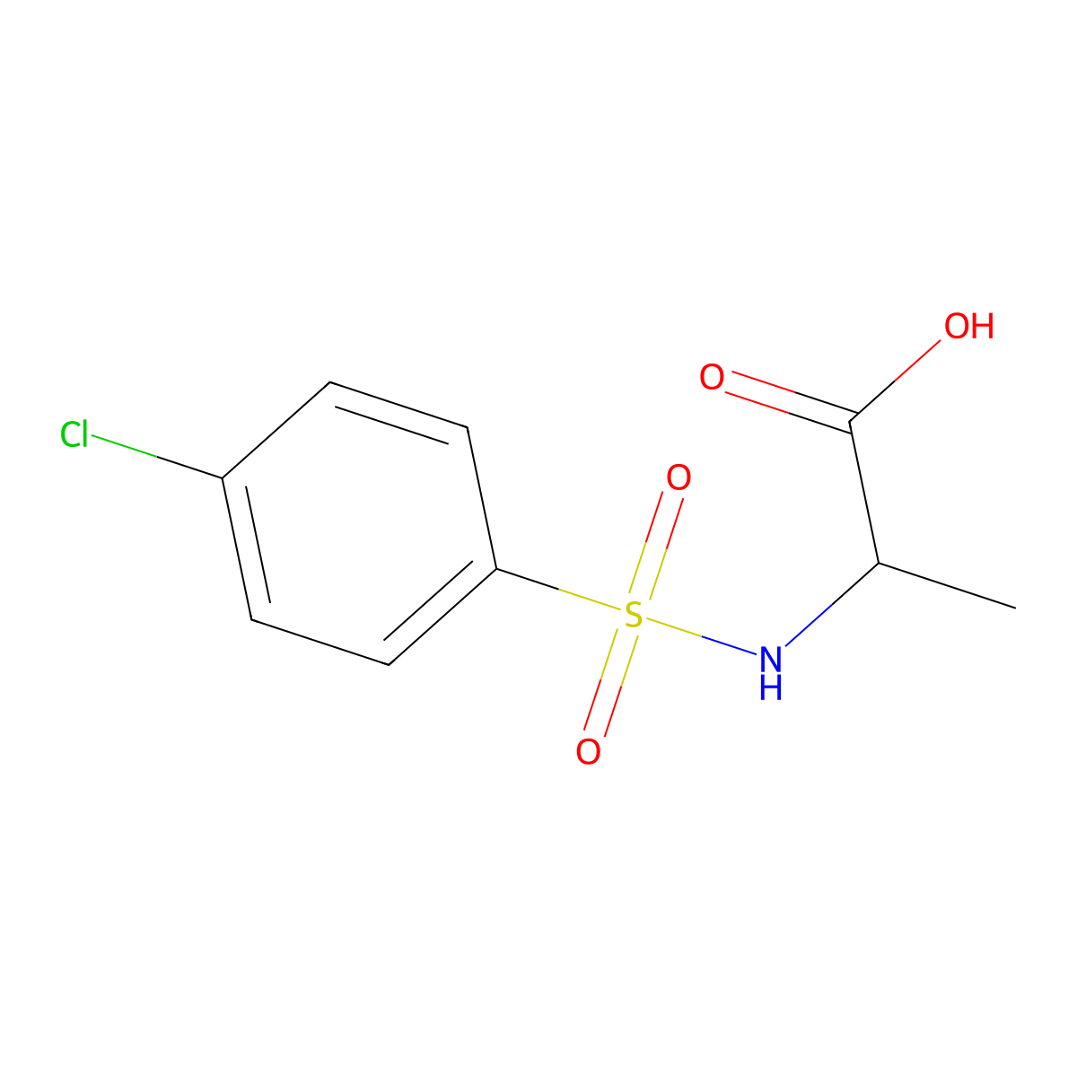 N-(4-Chlorobenzene-1-sulfonyl)alanine molecular structure, CAS 59724-70-8