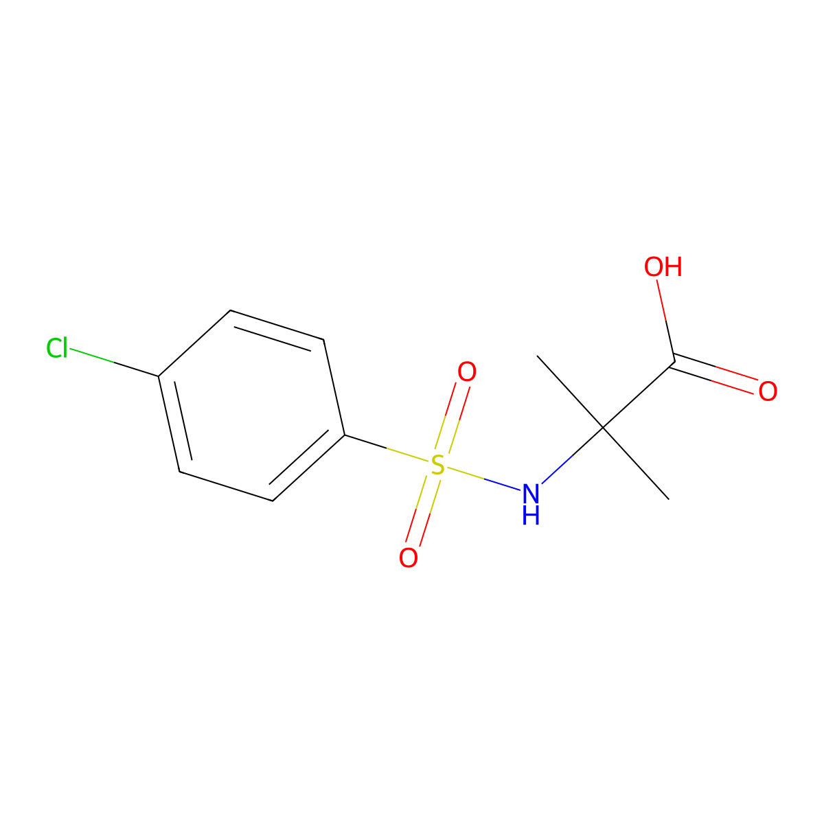 N-[(4-Chlorophenyl)sulfonyl]-2-methylalanine molecular structure, CAS 59724-71-9
