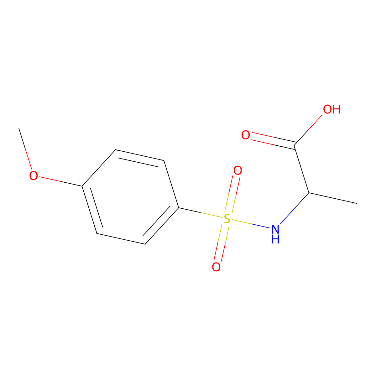 2-{[(4-Methoxyphenyl)sulfonyl]amino}propanoic acid molecular structure, CAS 59724-73-1