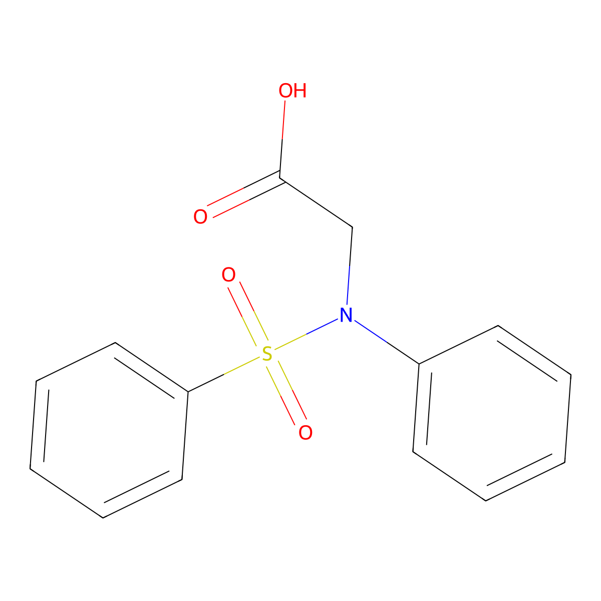 N-Phenyl-N-(phenylsulfonyl)glycine molecular structure, CAS 59724-82-2