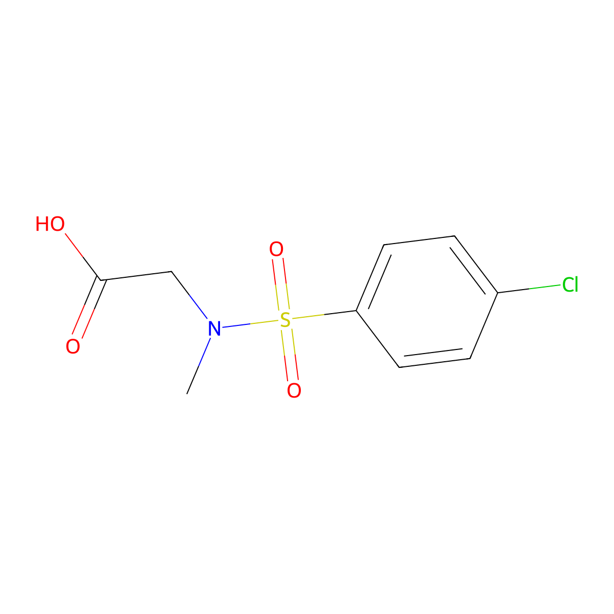 2-(N-methyl-4-chlorobenzenesulfonamido)acetic acid molecular structure, CAS 59724-83-3