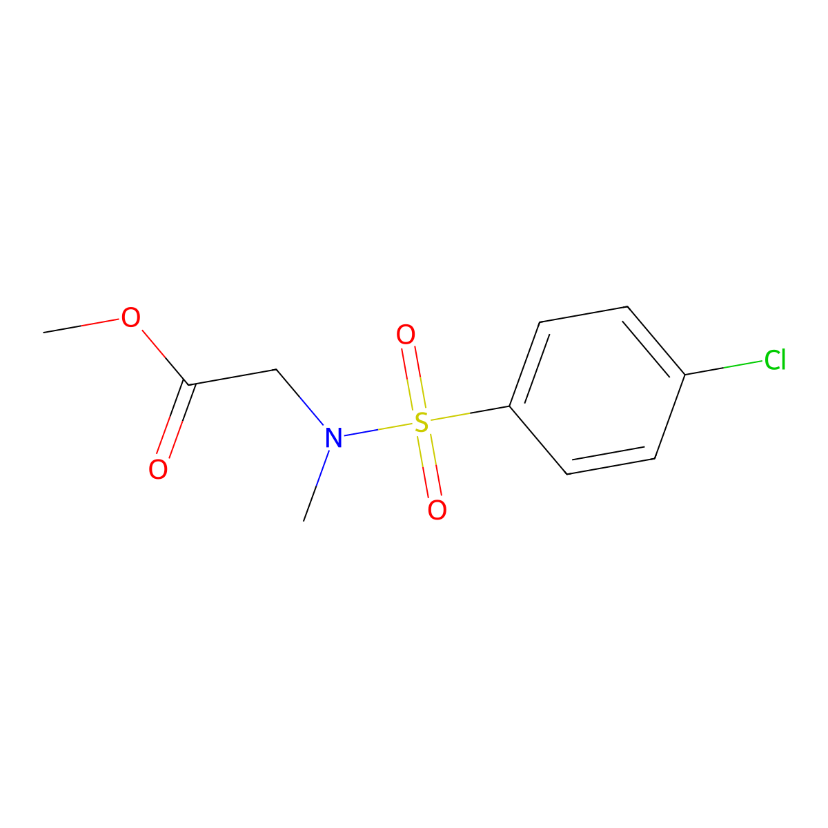 Methyl 2-[(4-chlorophenyl)sulfonyl-methylamino]acetate molecular structure, CAS 59724-84-4