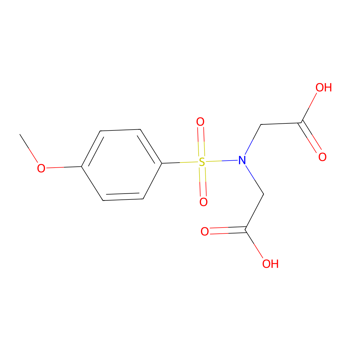 [Carboxymethyl(4-methoxybenzenesulfonyl)amino]acetic acid molecular structure, CAS 59724-87-7