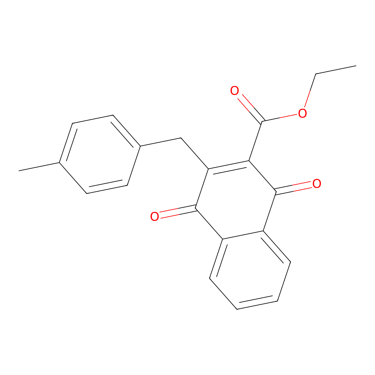 Ethyl 3-(4-methylbenzyl)-1,4-dioxo-1,4-dihydro-2-naphthalenecarboxylate molecular structure, CAS 59725-42-7