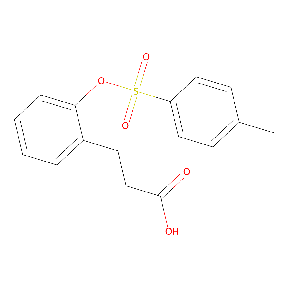 3-{2-[(4-Methylbenzenesulfonyl)oxy]phenyl}propanoic acid molecular structure, CAS 59725-58-5