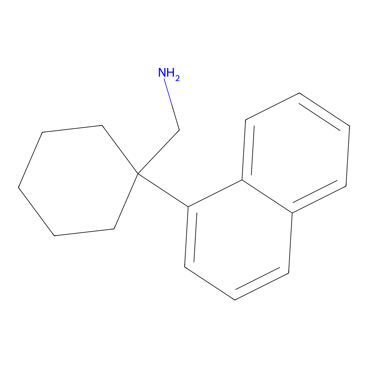 (1-(Naphthalen-1-yl)cyclohexyl)methanamine molecular structure, CAS 59725-73-4