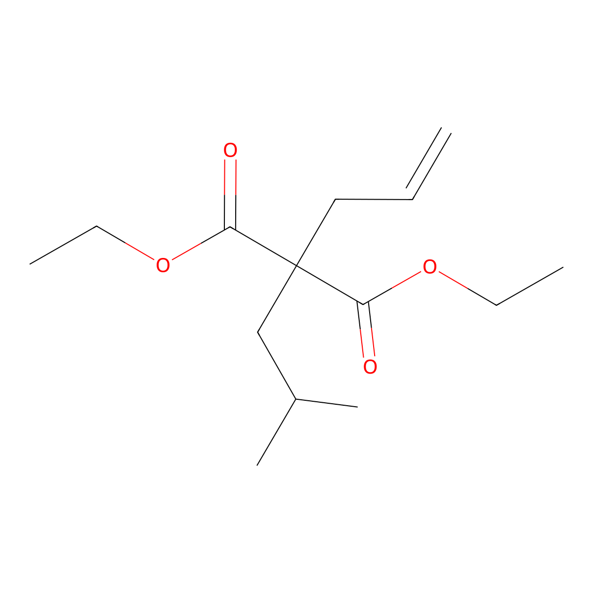 Diethyl allylisobutylmalonate molecular structure, CAS 59726-40-8