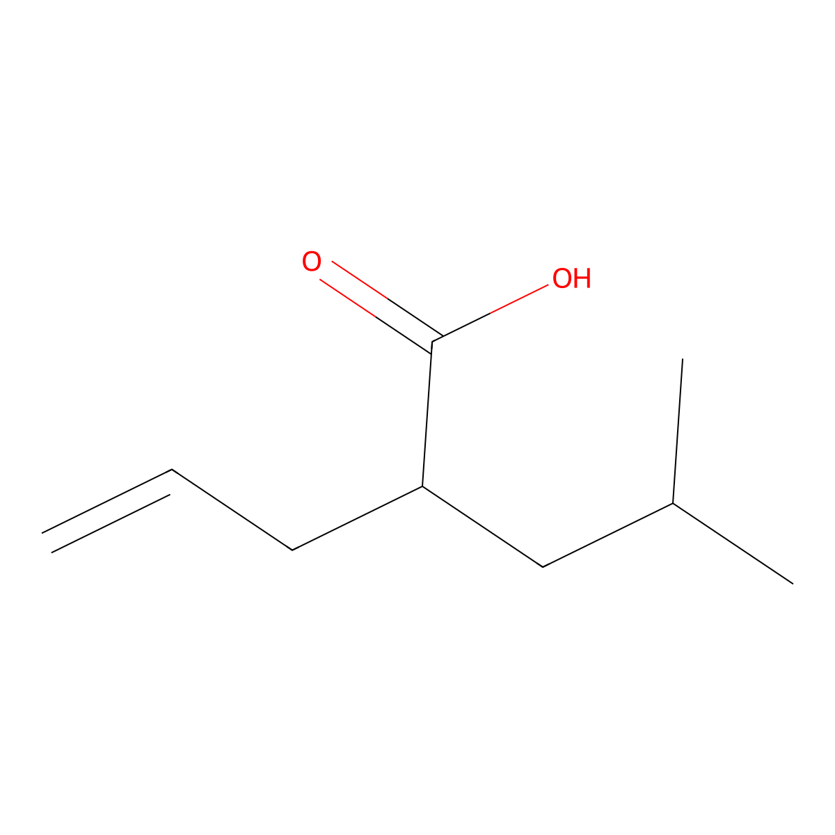 2-(2-Methylpropyl)pent-4-enoic acid molecular structure, CAS 59726-46-4