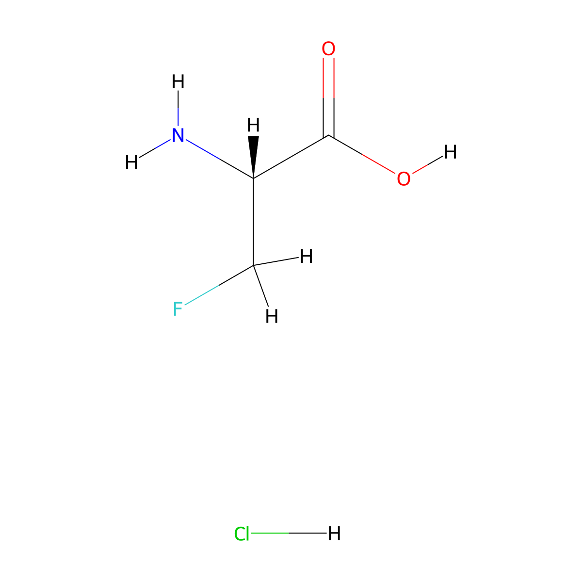 (2R)-2-amino-3-fluoropropanoic acid hydrochloride molecular structure, CAS 59729-22-5