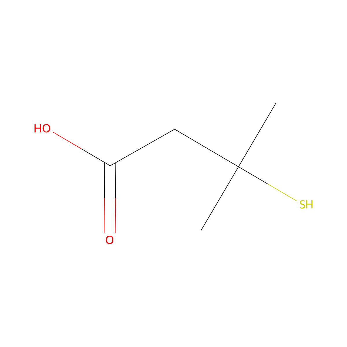3-Methyl-3-sulfanylbutanoic acid molecular structure, CAS 59729-24-7