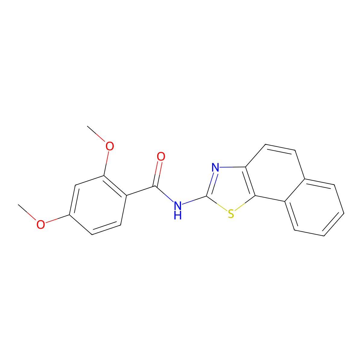 N-benzo[g][1,3]benzothiazol-2-yl-2,4-dimethoxybenzamide molecular structure, CAS 5973-02-4