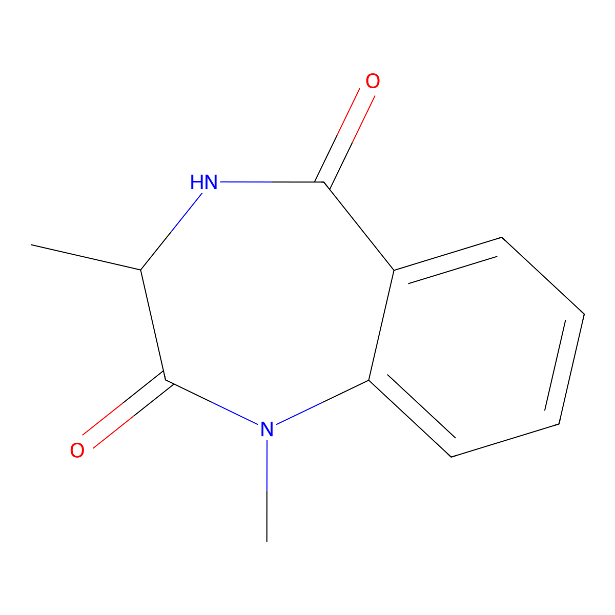 1,3-Dimethyl-3,4-dihydro-1H-1,4-benzodiazepine-2,5-dione molecular structure, CAS 5973-23-9