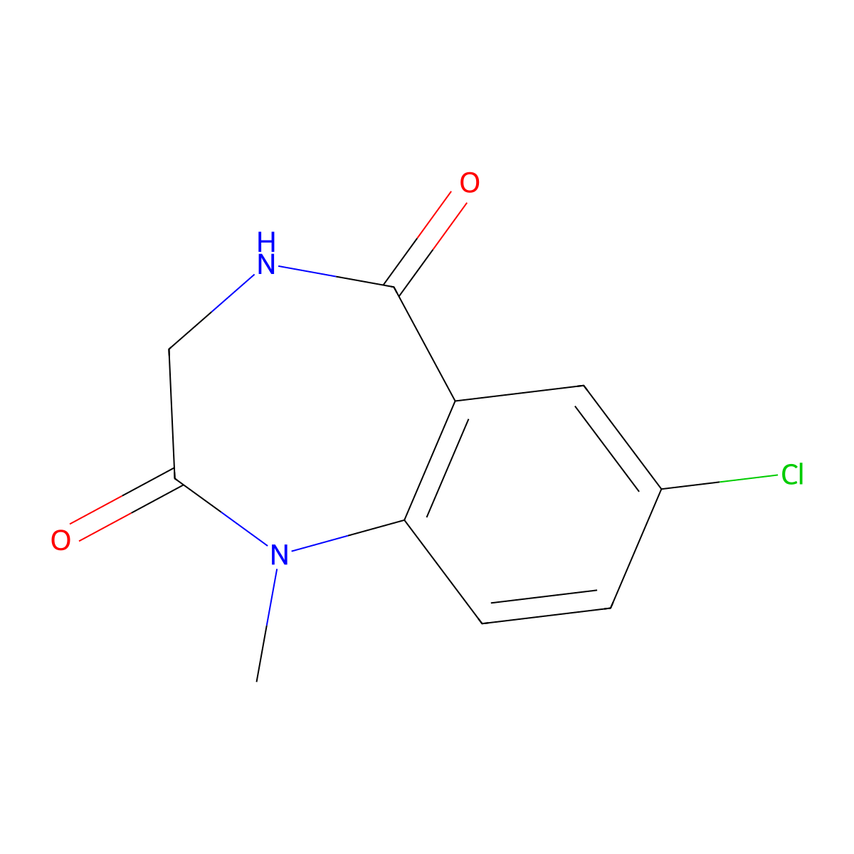 1H-1,4-Benzodiazepine-2,5-dione, 7-chloro-3,4-dihydro-1-methyl- molecular structure, CAS 5973-28-4