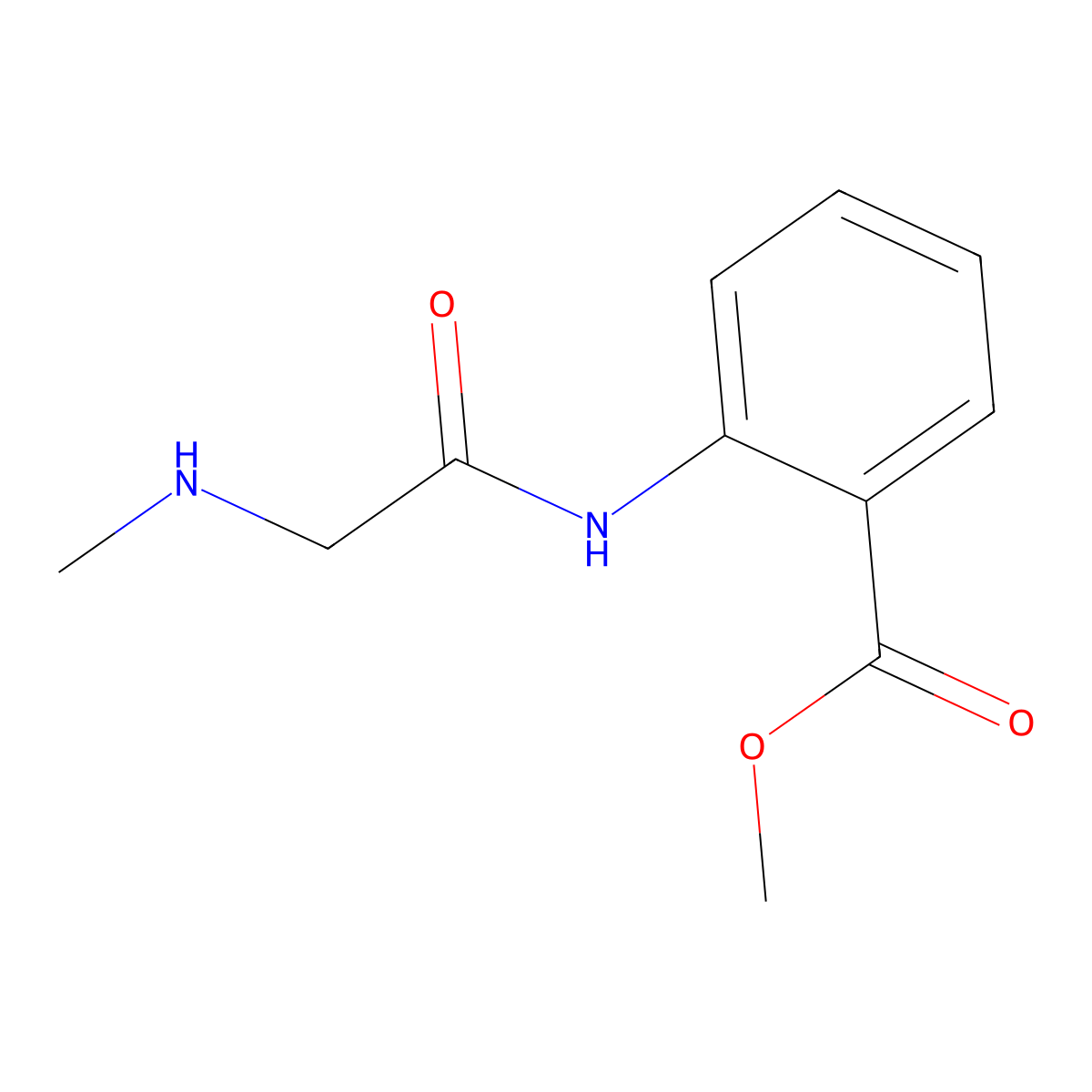 Methyl 2-[2-(methylamino)acetamido]benzoate molecular structure, CAS 5973-38-6