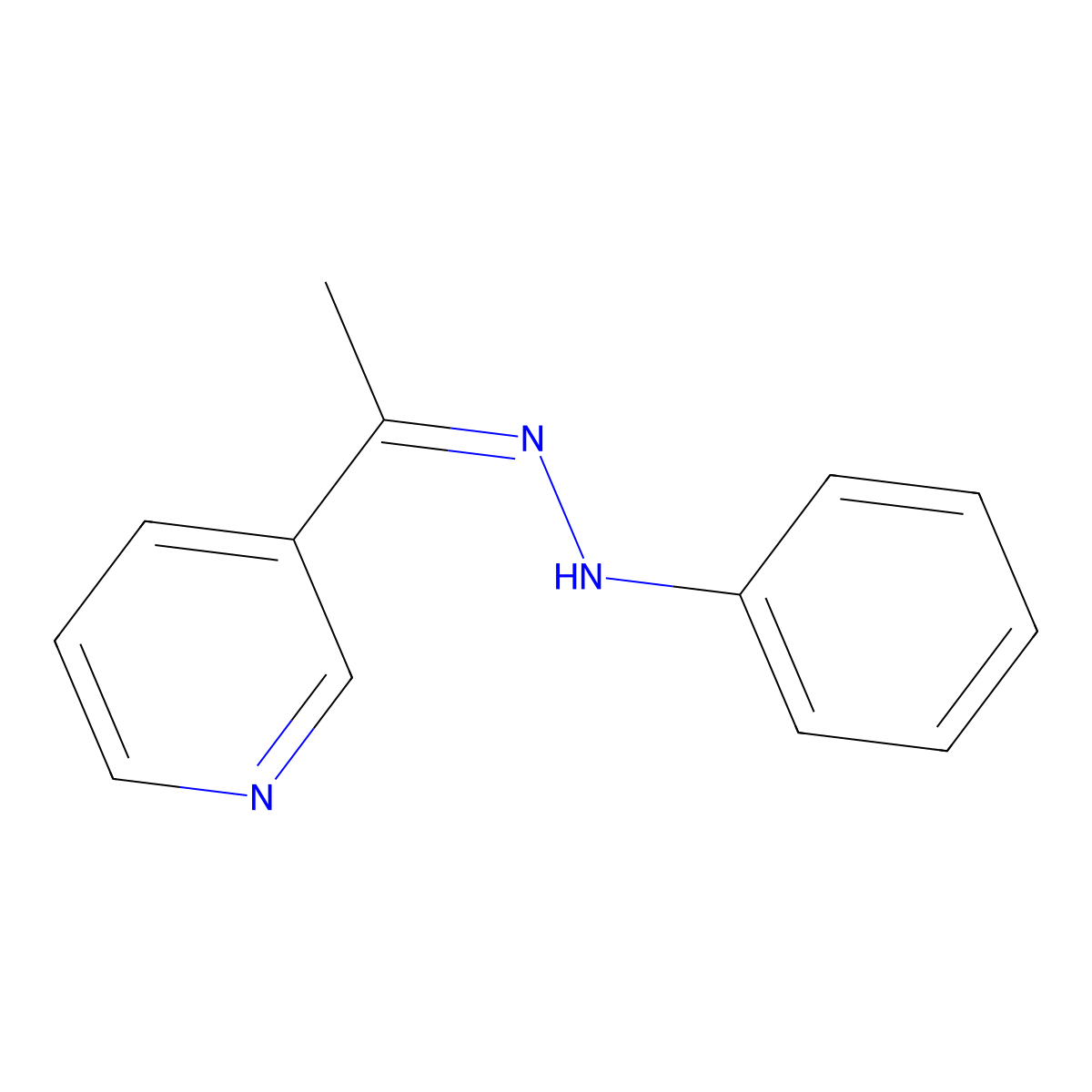 3-Acetylpyridine phenylhydrazone molecular structure, CAS 5973-84-2