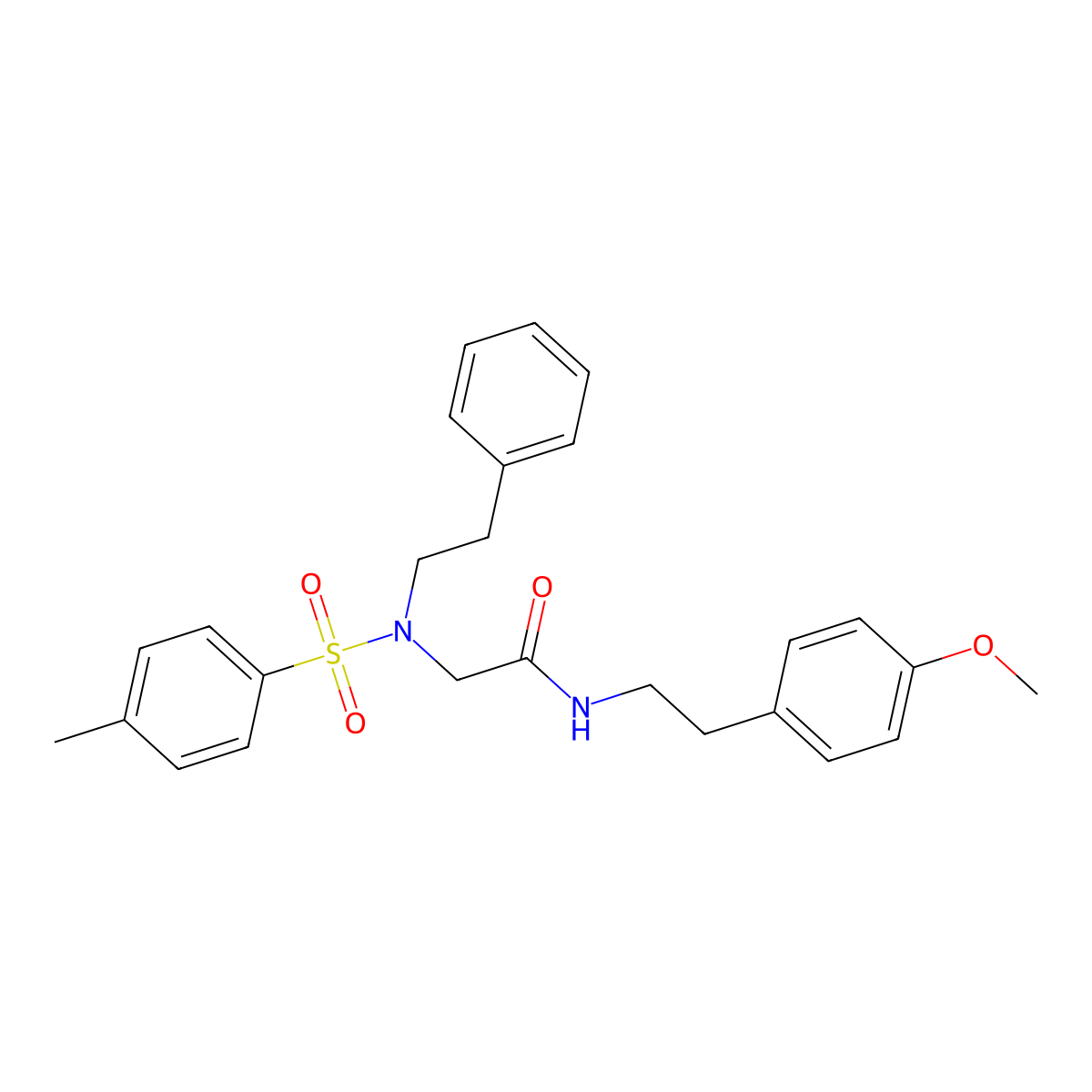 N-[2-(4-Methoxyphenyl)ethyl]-2-[(4-methylphenyl)sulfonyl-phenethyl-amino]acetamide molecular structure, CAS 5973-86-4