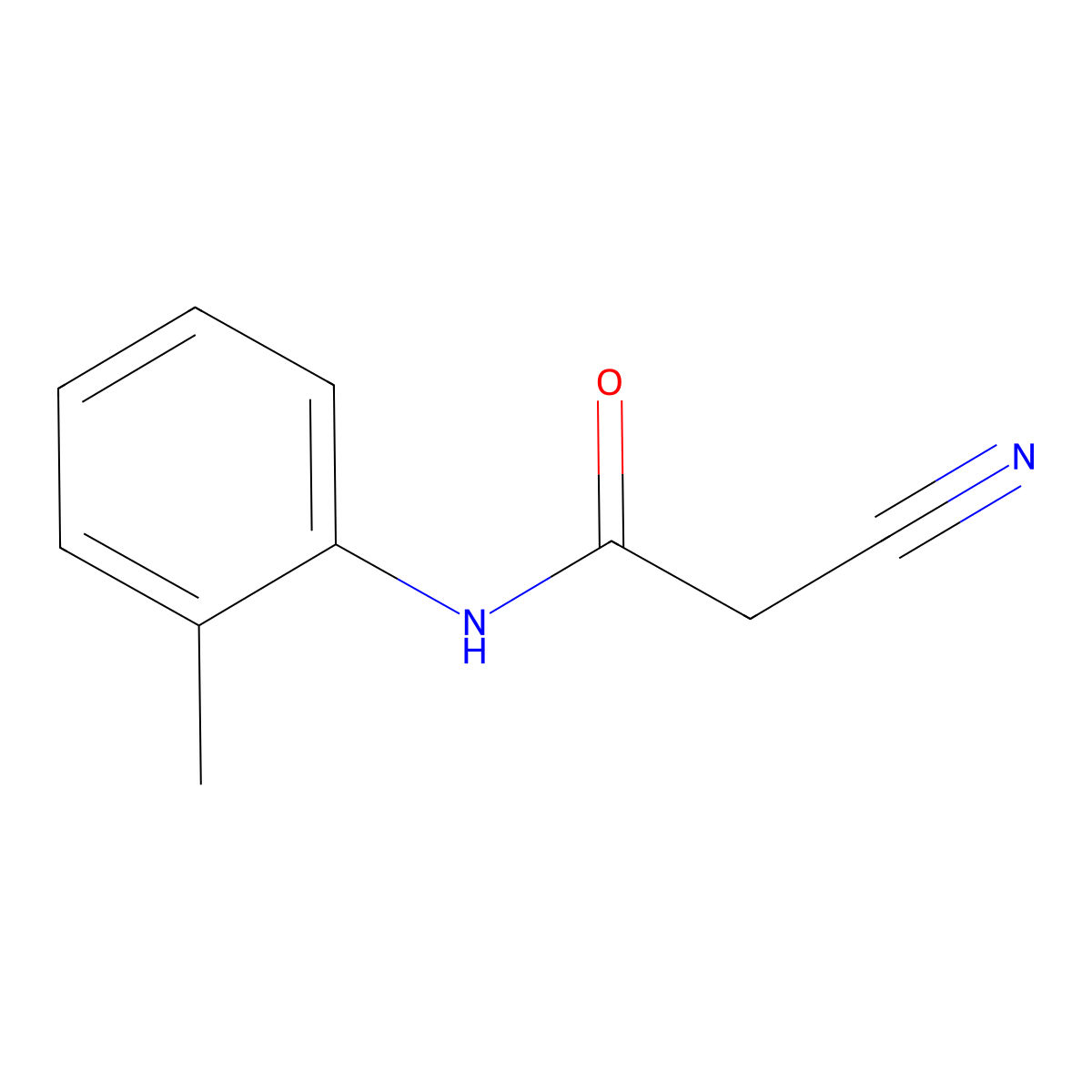 2-cyano-N-(2-methylphenyl)acetamide molecular structure, CAS 59736-34-4