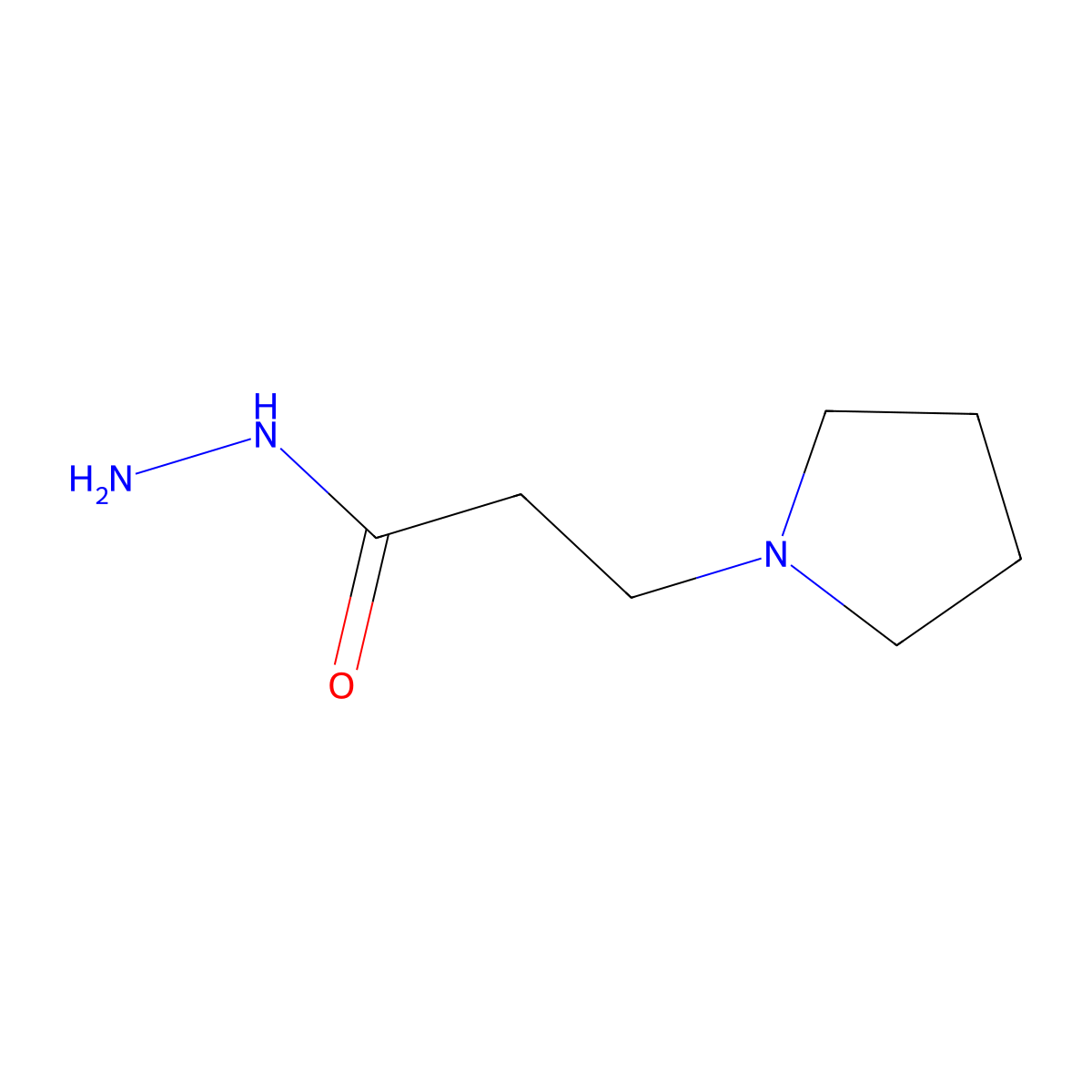 3-(Pyrrolidin-1-yl)propanehydrazide molecular structure, CAS 59737-32-5