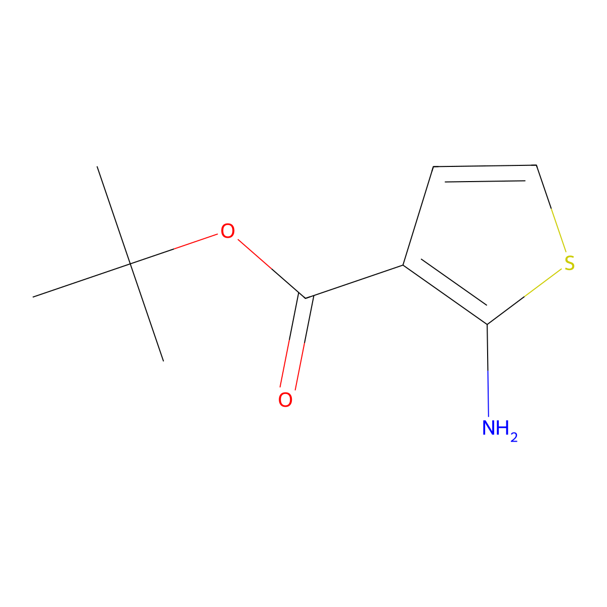 Tert-butyl 2-aminothiophene-3-carboxylate molecular structure, CAS 59739-05-8