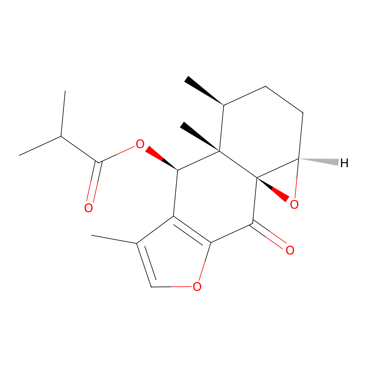 (1aR,4S,4aS,5S,9aS)-4,4a,6-Trimethyl-9-oxo-2,3,4,4a,5,9-hexahydro-1aH-oxireno[8,8a]naphtho[2,3-b]furan-5-yl 2-methylpropanoate molecular structure, CAS 59742-11-9