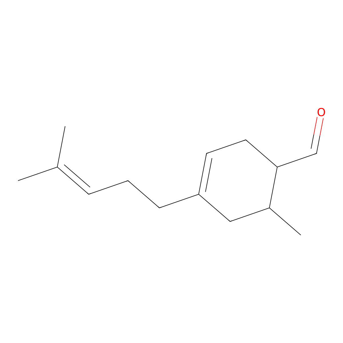6-Methyl-4-(4-methyl-3-pentenyl)cyclohex-3-ene-1-carbaldehyde molecular structure, CAS 59742-20-0