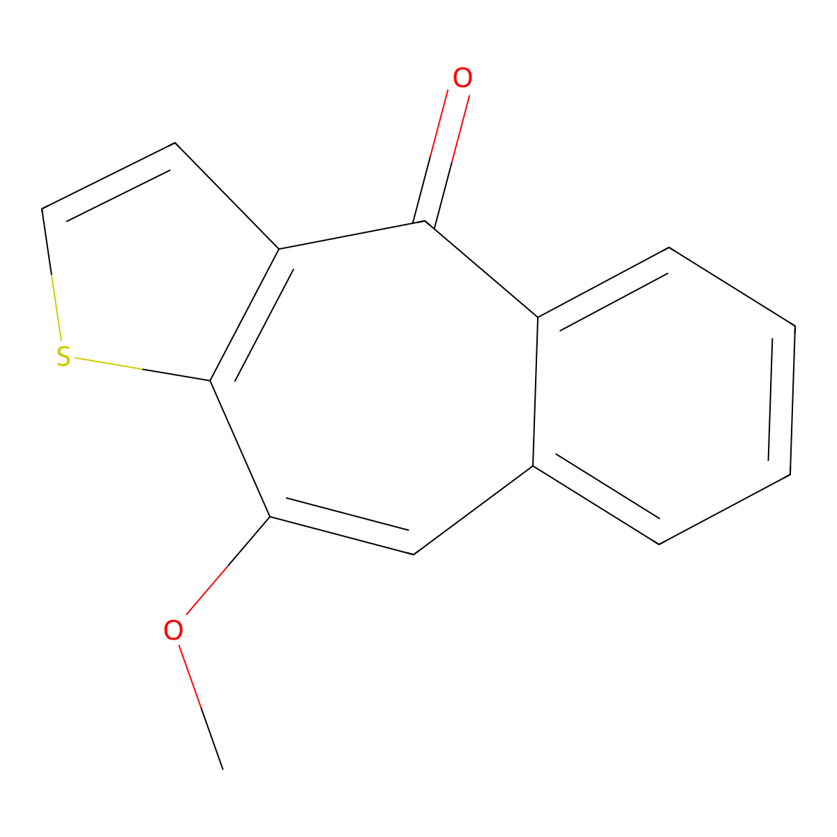 10-Methoxy-4H-benzo[4,5]cyclohepta[1,2-b]thiophen-4-one molecular structure, CAS 59743-84-9