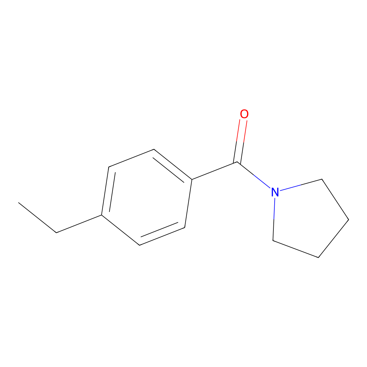 (4-Ethylphenyl)-1-pyrrolidinylmethanone molecular structure, CAS 59746-41-7