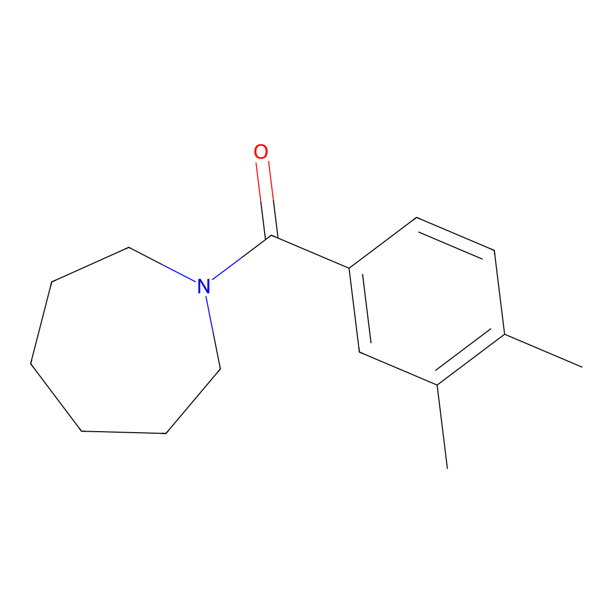 Azepan-1-yl-(3,4-dimethylphenyl)methanone molecular structure, CAS 59746-74-6