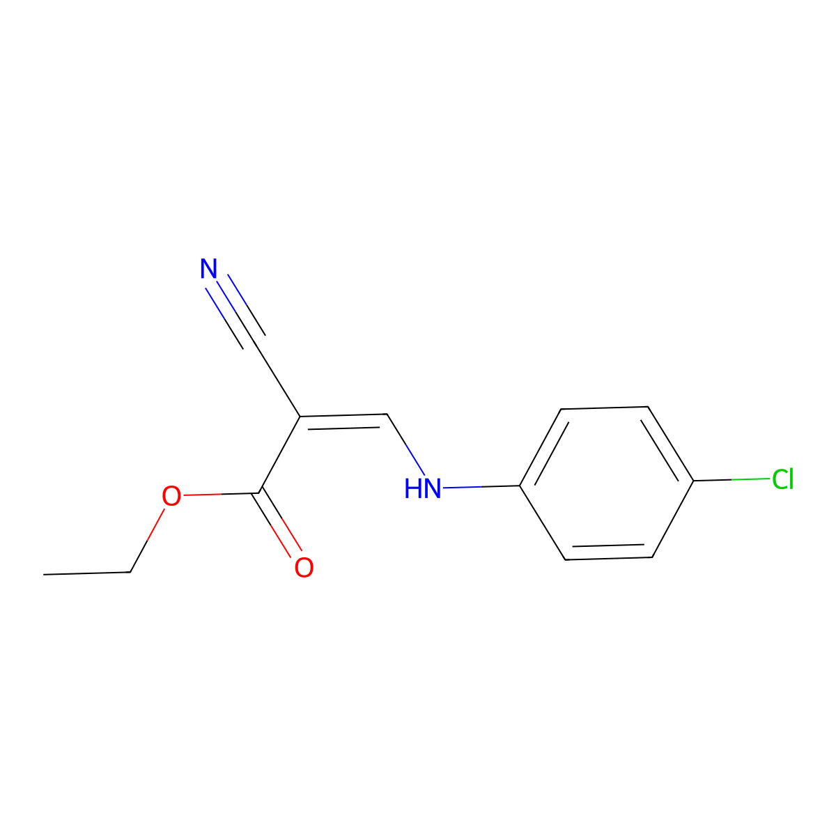 Ethyl 3-(4-chloroanilino)-2-cyanoprop-2-enoate molecular structure, CAS 59746-99-5