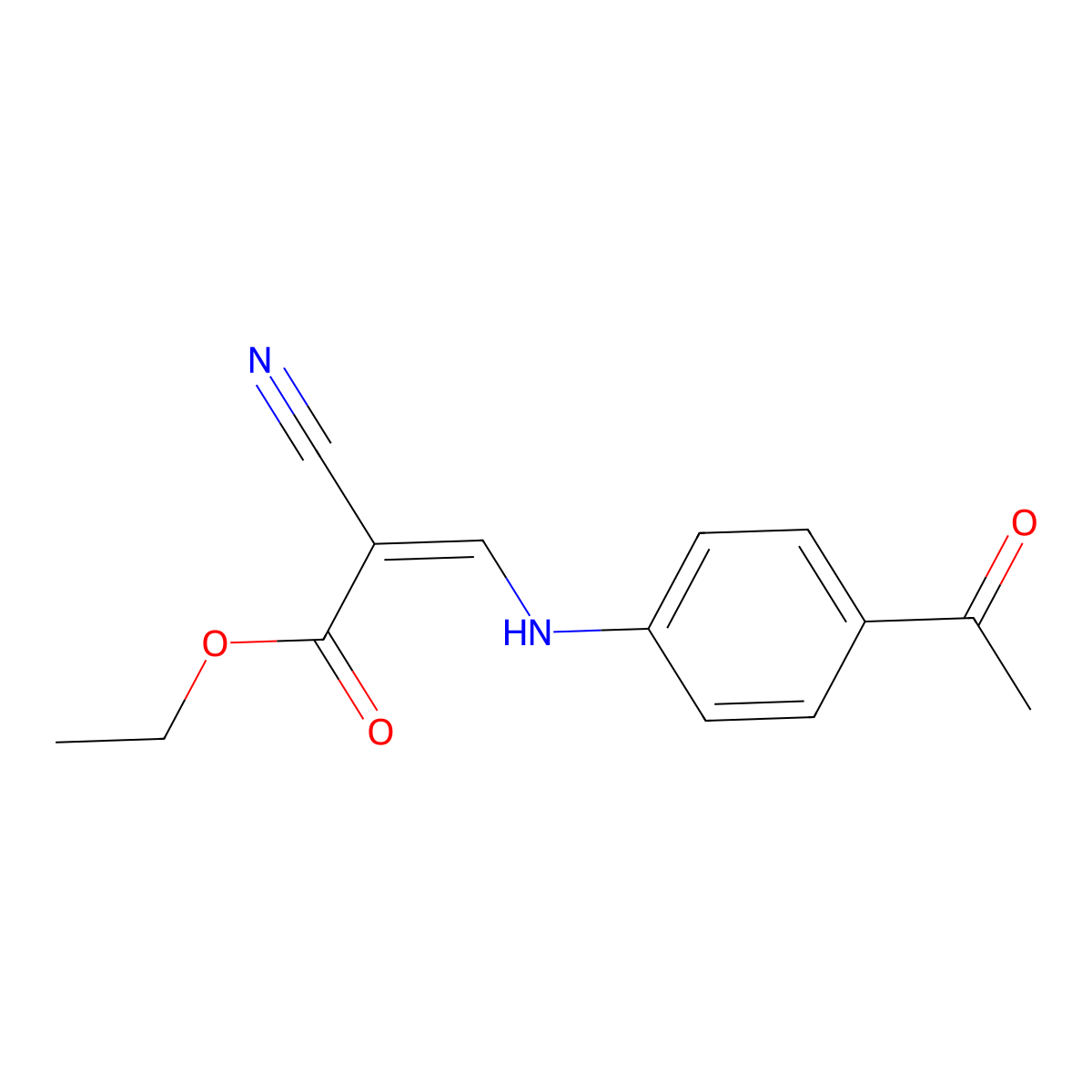 Ethyl 3-(4-acetylanilino)-2-cyanoprop-2-enoate molecular structure, CAS 59747-01-2