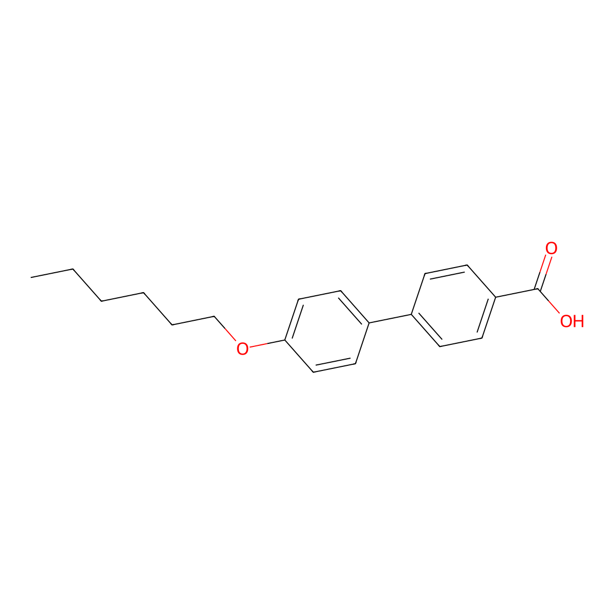 4-(Hexyloxy)-4'-biphenylcarboxylic acid molecular structure, CAS 59748-16-2