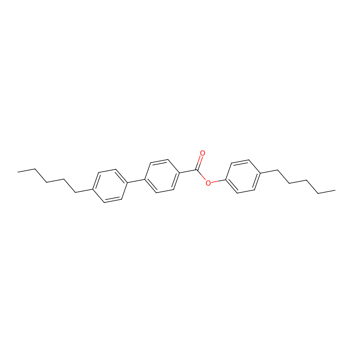 (1,1'-Biphenyl)-4-carboxylic acid, 4'-pentyl-, 4-pentylphenyl ester molecular structure, CAS 59748-19-5