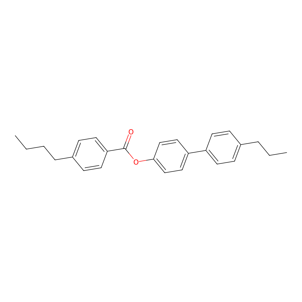 Benzoic acid, 4-butyl-, 4'-propyl(1,1'-biphenyl)-4-yl ester molecular structure, CAS 59748-32-2