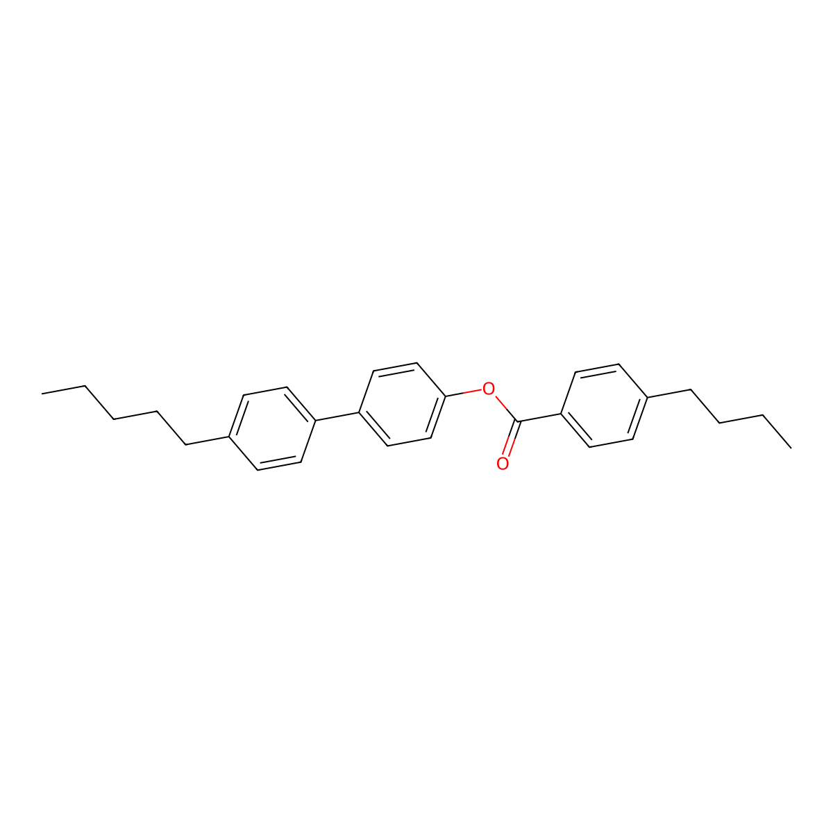 Benzoic acid, 4-butyl-, 4'-pentyl(1,1'-biphenyl)-4-yl ester molecular structure, CAS 59748-34-4