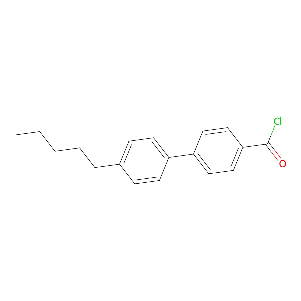 [1,1'-Biphenyl]-4-carbonyl chloride, 4'-pentyl- molecular structure, CAS 59748-37-7