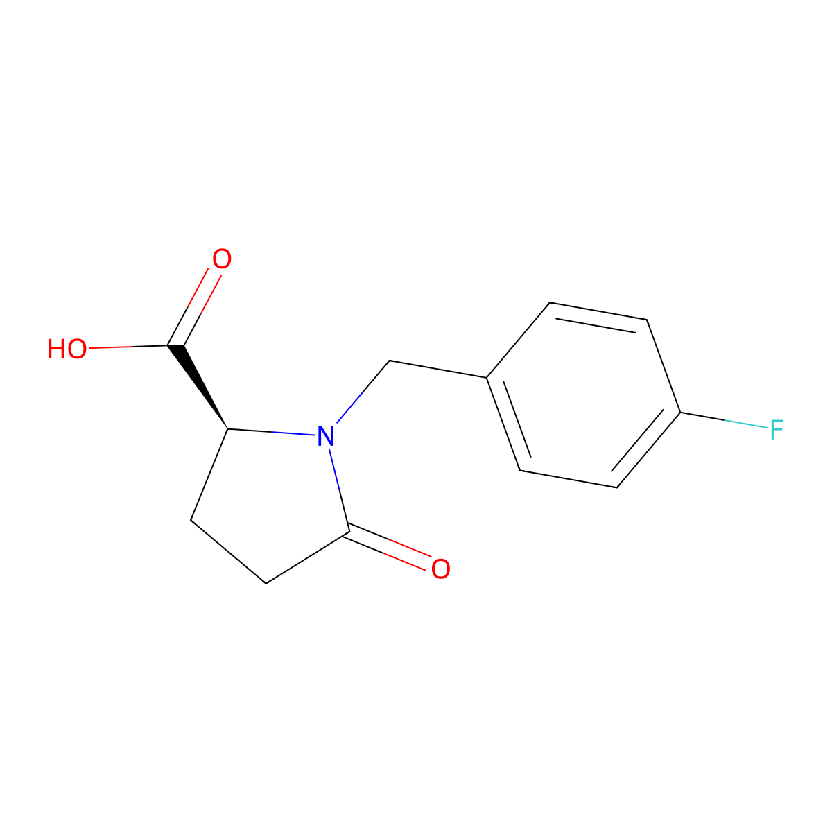 L-Proline, 1-((4-fluorophenyl)methyl)-5-oxo- molecular structure, CAS 59749-21-2
