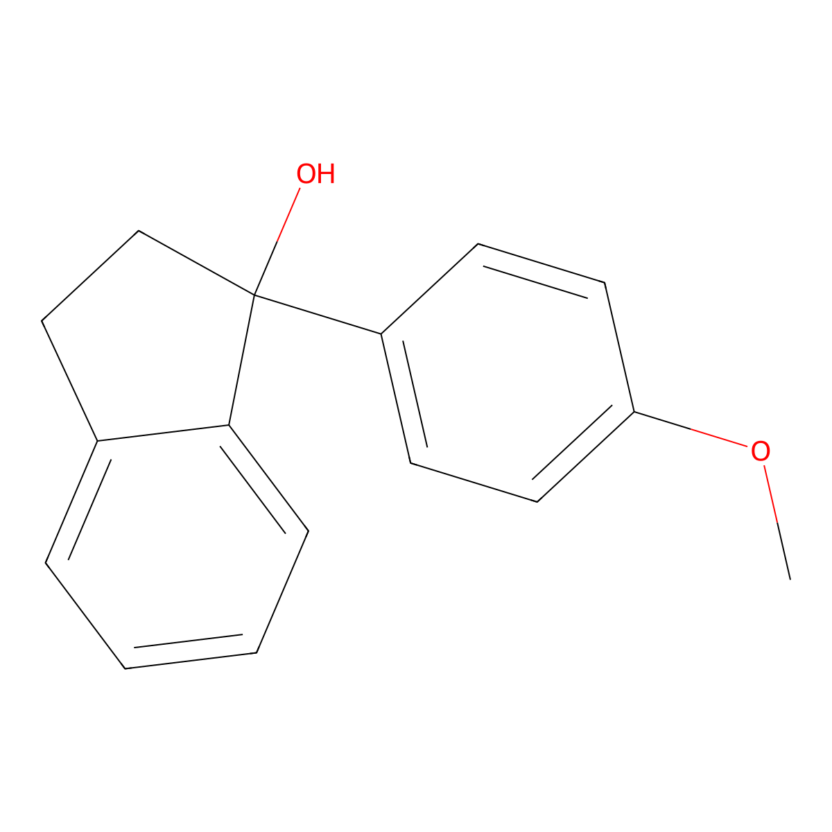 1-(4-Methoxyphenyl)-2,3-dihydro-1H-inden-1-ol molecular structure, CAS 59749-75-6