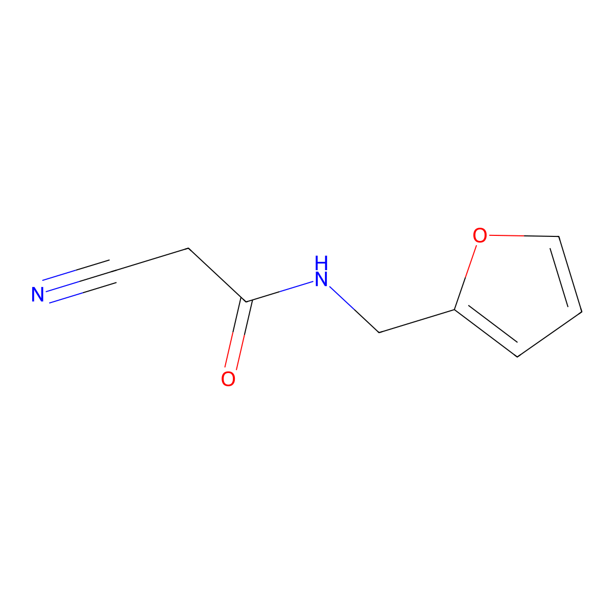 2-cyano-N-((furan-2-yl)methyl)acetamide molecular structure, CAS 59749-85-8