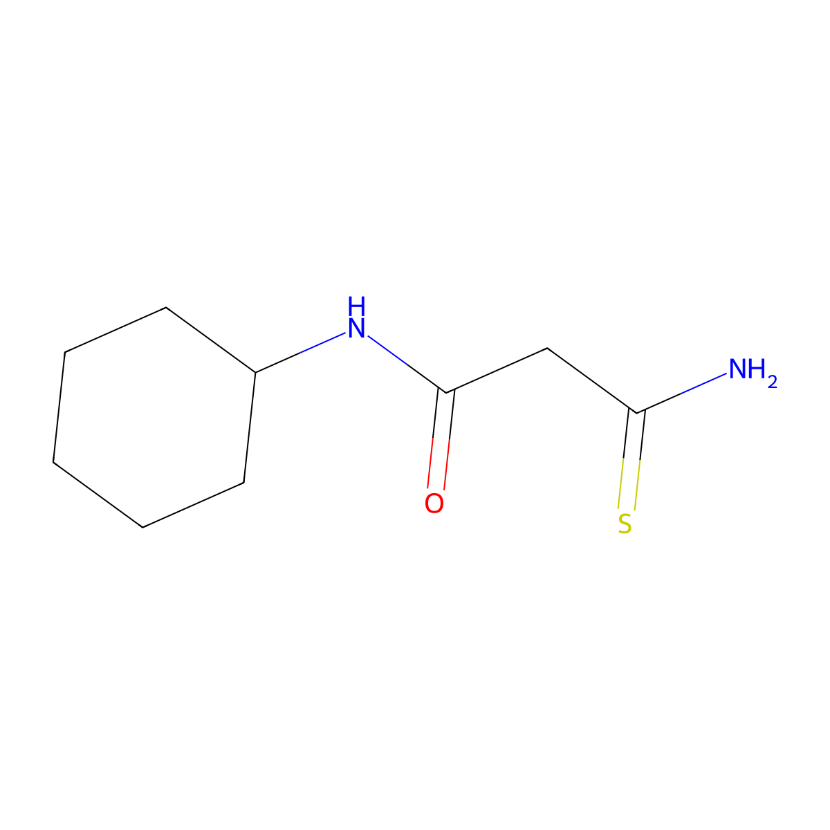 3-amino-N-cyclohexyl-3-thioxopropanamide molecular structure, CAS 59749-95-0