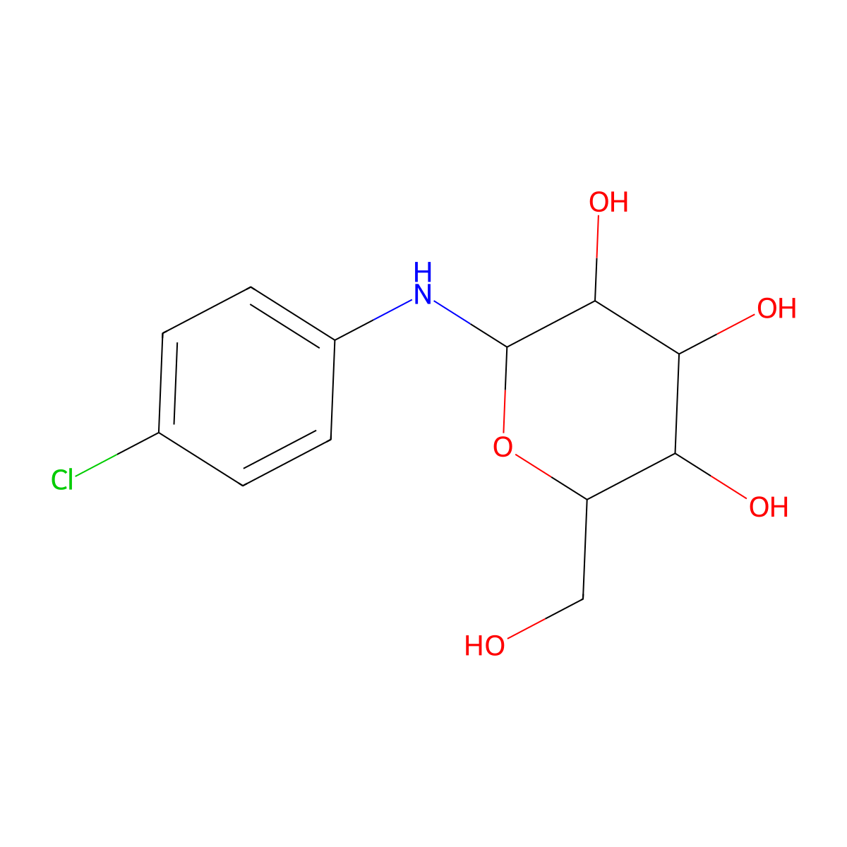 2-(4-Chloroanilino)-6-(hydroxymethyl)oxane-3,4,5-triol molecular structure, CAS 5975-03-1