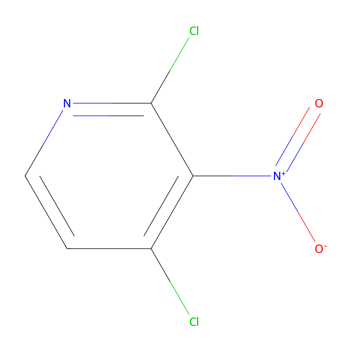 2,4-Dichloro-3-nitropyridine molecular structure, CAS 5975-12-2