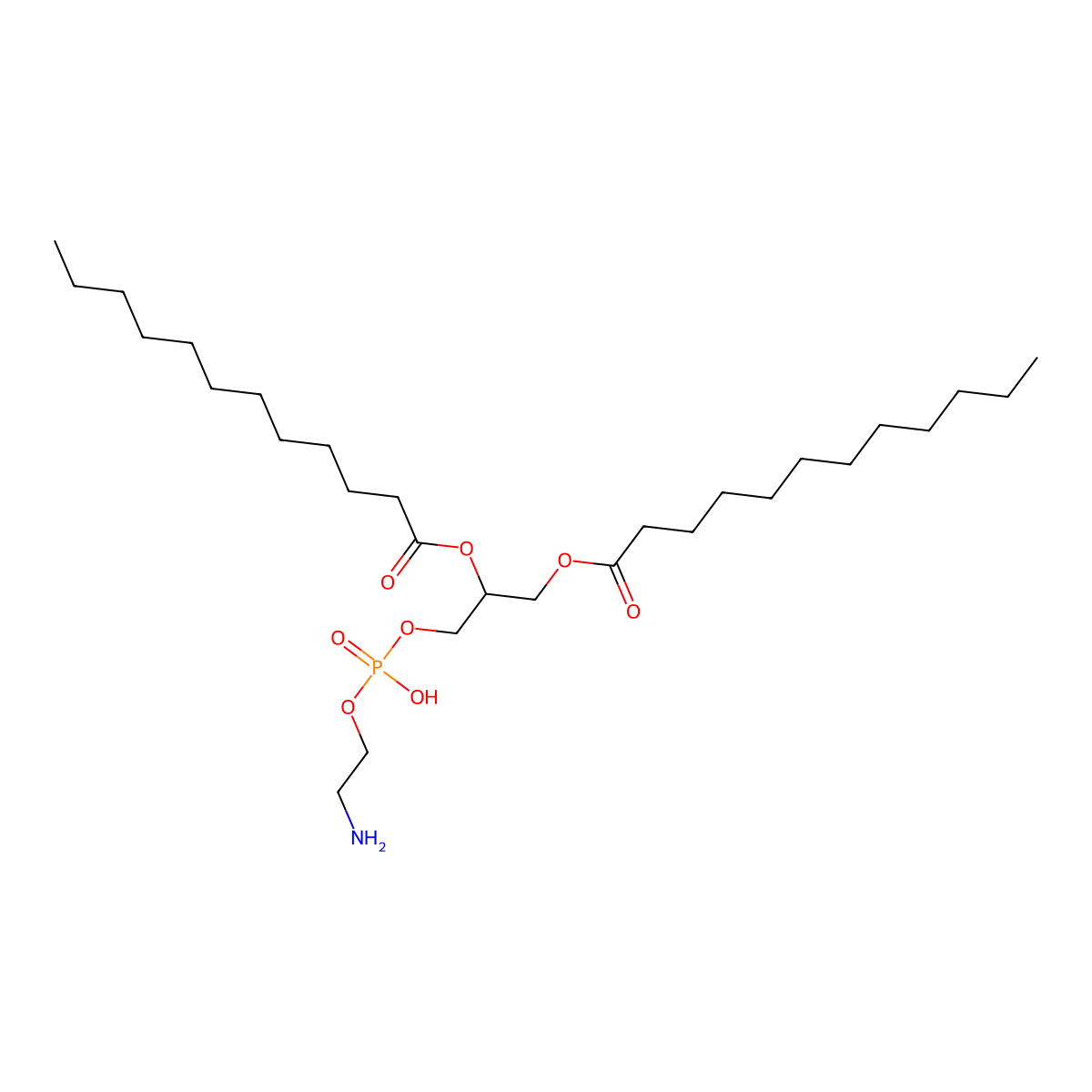 1,2-Dilauroyl-sn-glycero-3-phosphoethanolamine molecular structure, CAS 59752-57-7