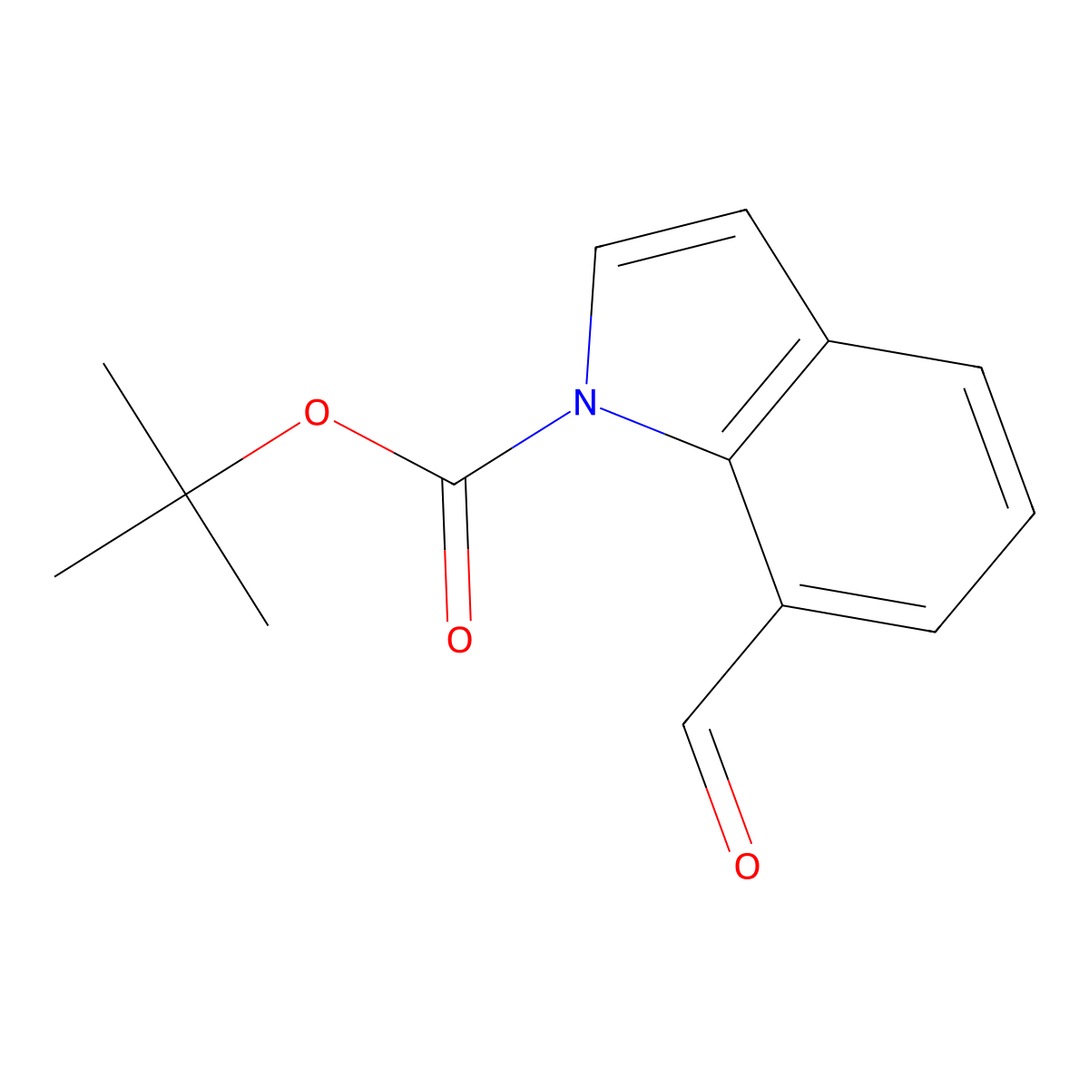 Tert-butyl 7-formyl-1H-indole-1-carboxylate molecular structure, CAS 597544-14-4