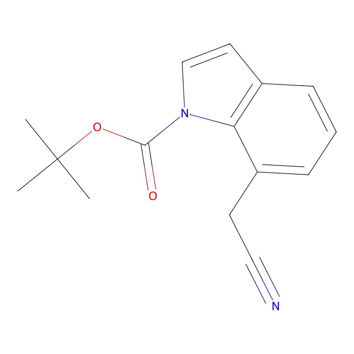 tert-Butyl 7-(cyanomethyl)-1H-indole-1-carboxylate molecular structure, CAS 597544-18-8