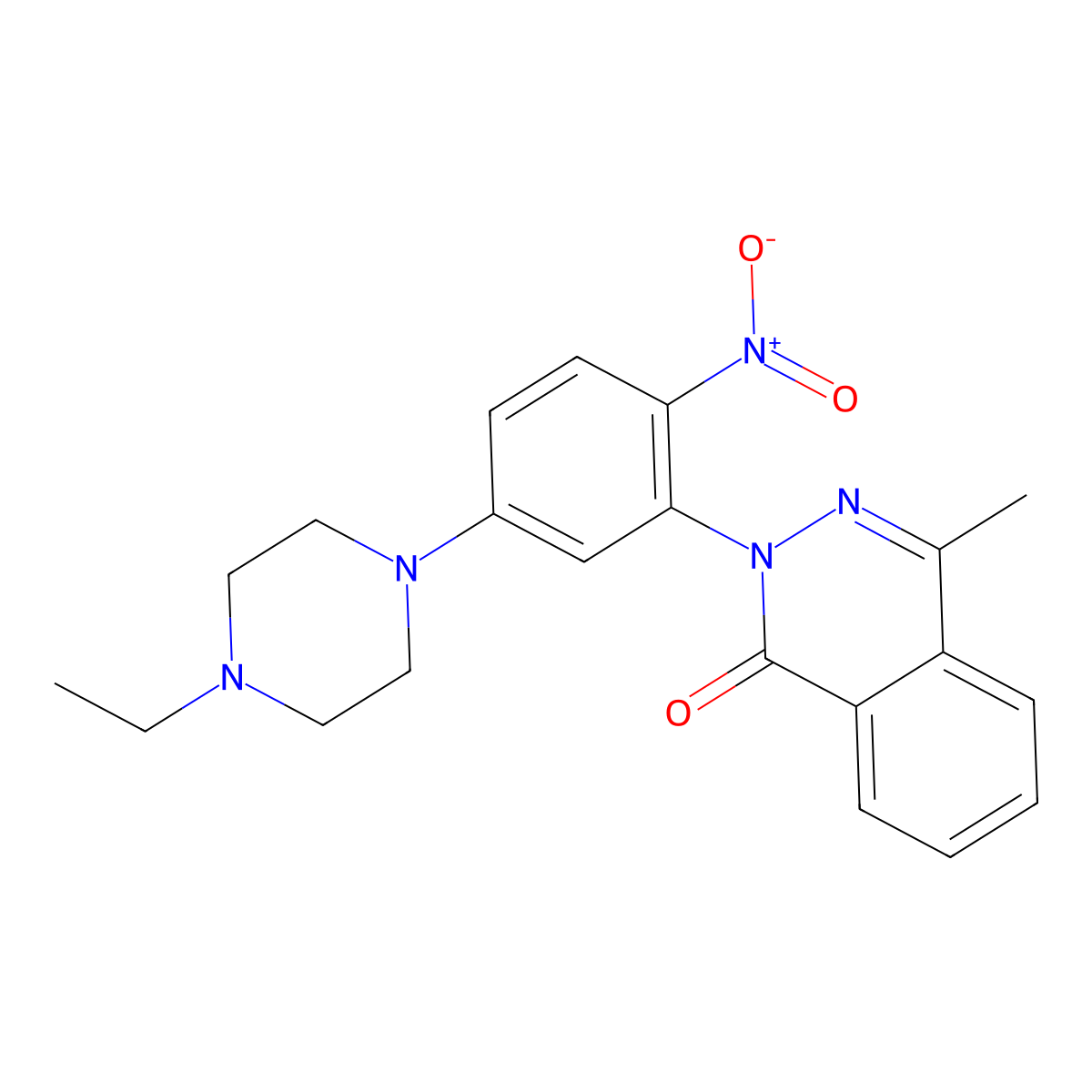 2-[5-(4-ethylpiperazin-1-yl)-2-nitrophenyl]-4-methylphthalazin-1(2H)-one molecular structure, CAS 597545-57-8