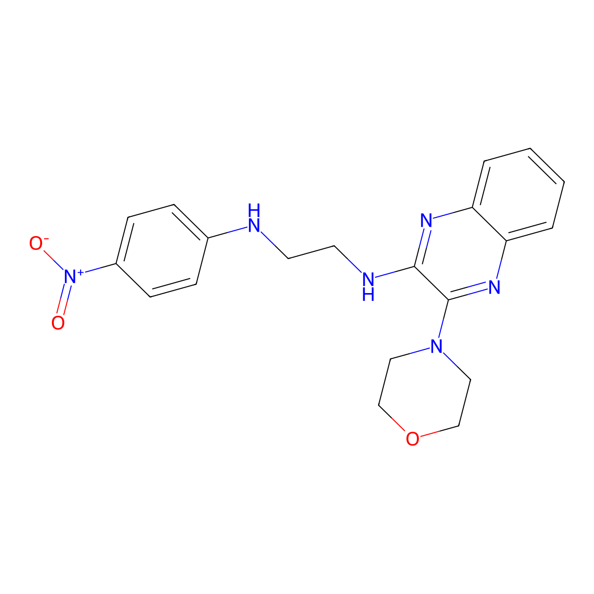 N'-(3-morpholin-4-ylquinoxalin-2-yl)-N-(4-nitrophenyl)ethane-1,2-diamine molecular structure, CAS 597545-59-0