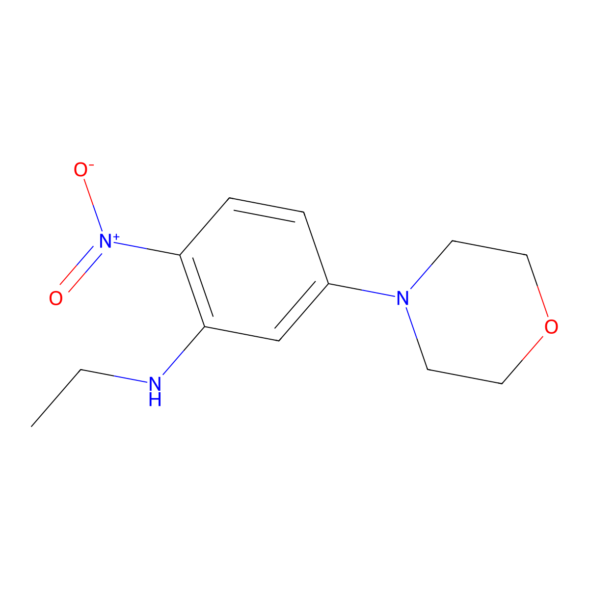 N-ethyl-5-morpholin-4-yl-2-nitroaniline molecular structure, CAS 597545-62-5