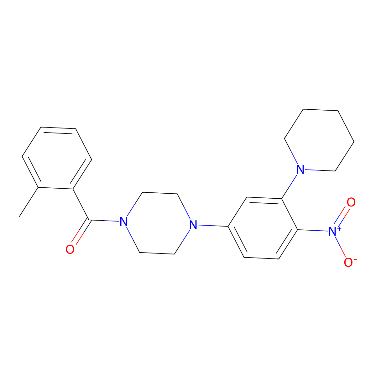 (2-Methylphenyl)-[4-(4-nitro-3-piperidin-1-ylphenyl)piperazin-1-yl]methanone molecular structure, CAS 597545-65-8