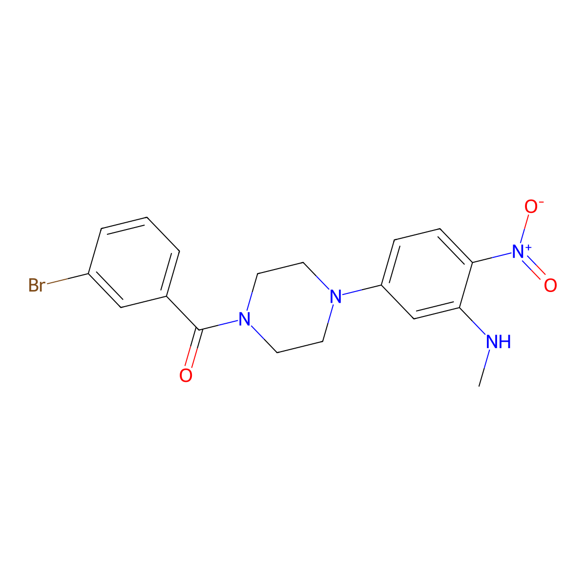 (3-Bromophenyl){4-[3-(methylamino)-4-nitrophenyl]piperazin-1-yl}methanone molecular structure, CAS 597545-75-0