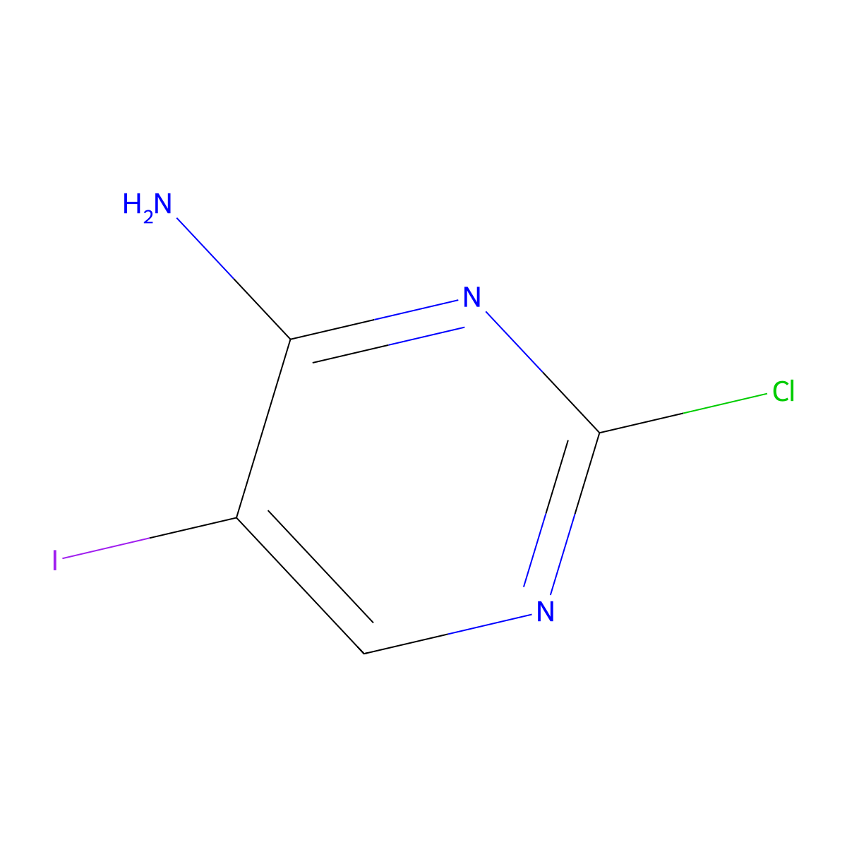 2-Chloro-5-iodopyrimidin-4-amine molecular structure, CAS 597551-56-9